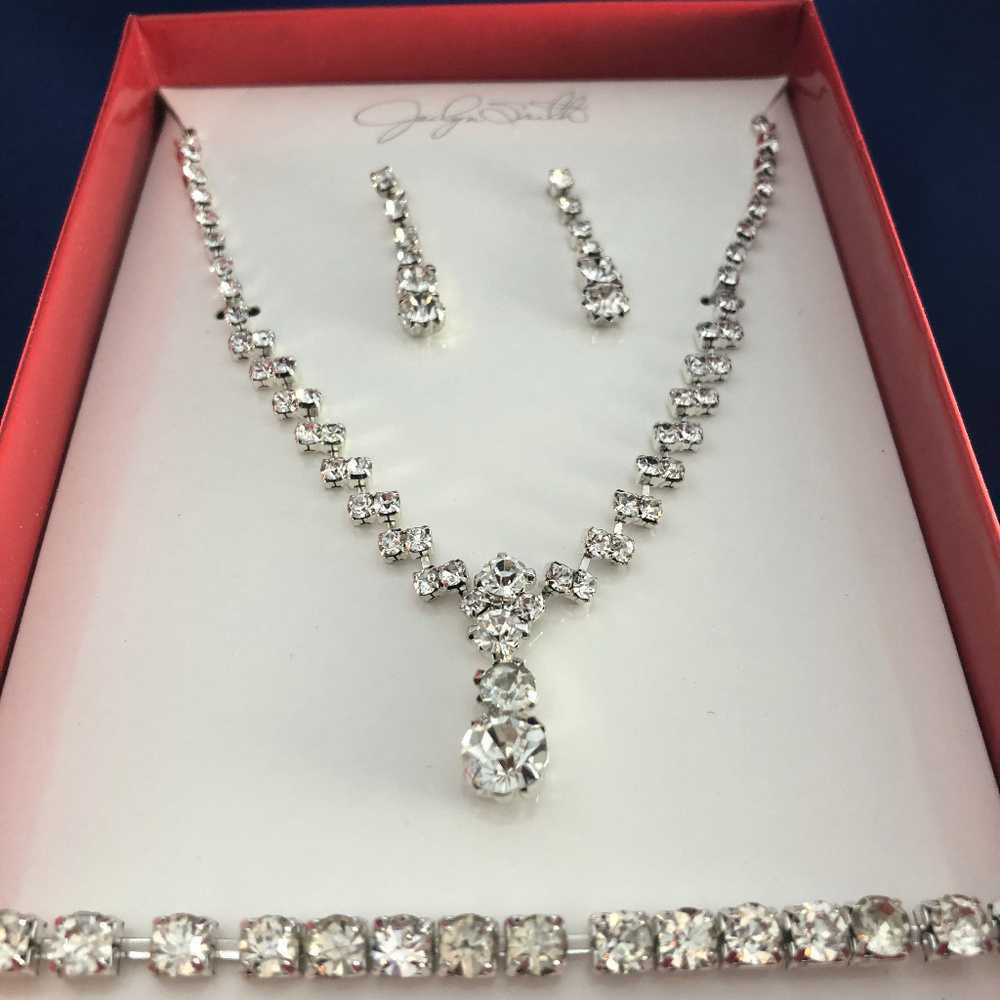 Jaclyn Smith Rhinestone Necklace Earring Bracelet